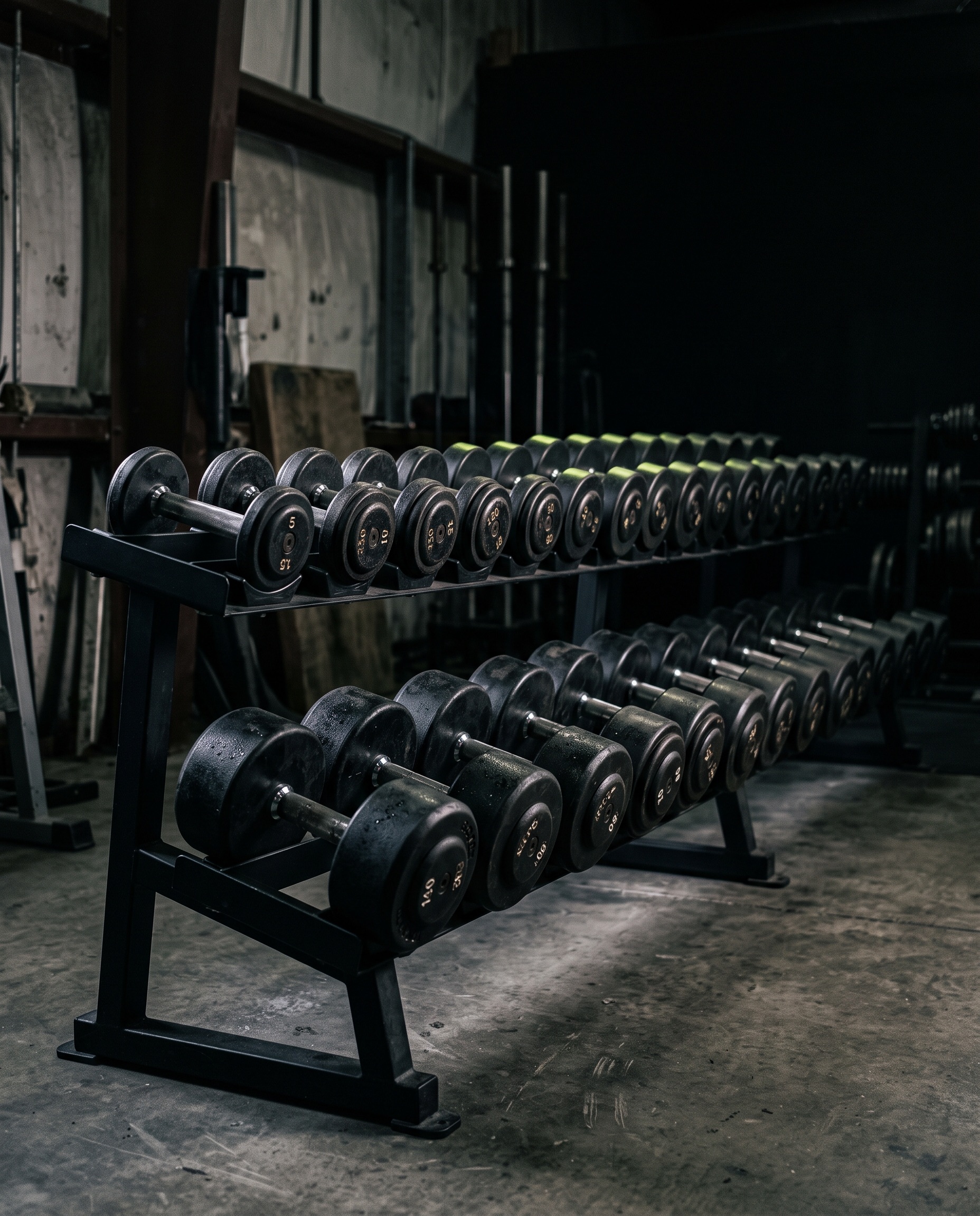 Full dumbbell rack from 5 to 150 lbs