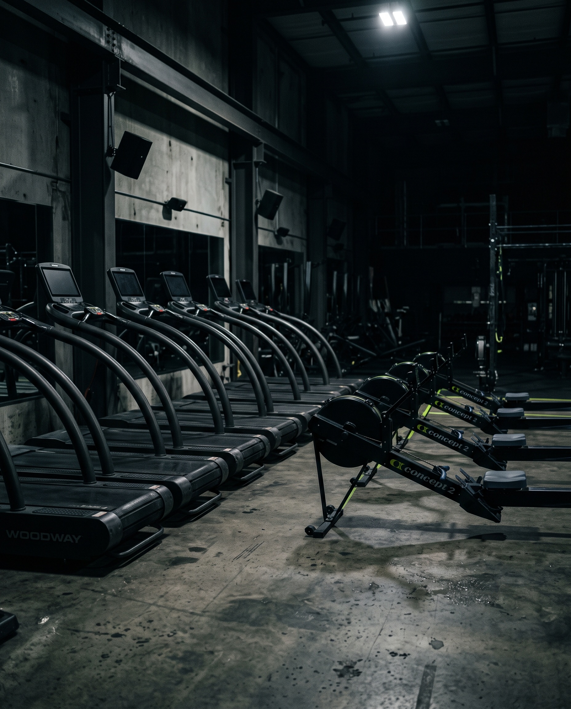 Woodway treadmills and Concept2 rowers